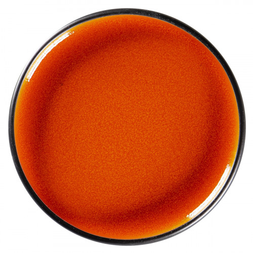 Assiette plate rond orange porcelaine vitrifiée Ø 15,7 cm Fire Rak