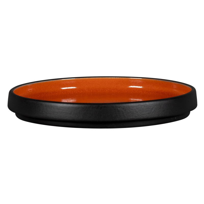 Assiette plate rond orange porcelaine vitrifiée Ø 15,7 cm Fire Rak