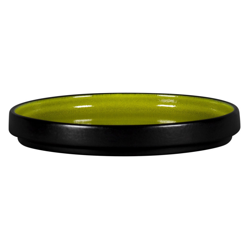 Assiette plate rond vert porcelaine vitrifiée Ø 15,7 cm Fire Rak