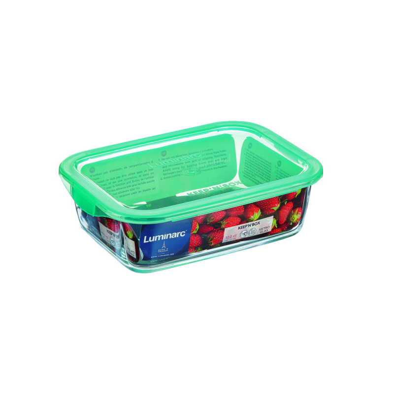 Boîte avec couvercle hermétique rectangulaire transparent verre trempé 14 cm Keep'n Box Luminarc