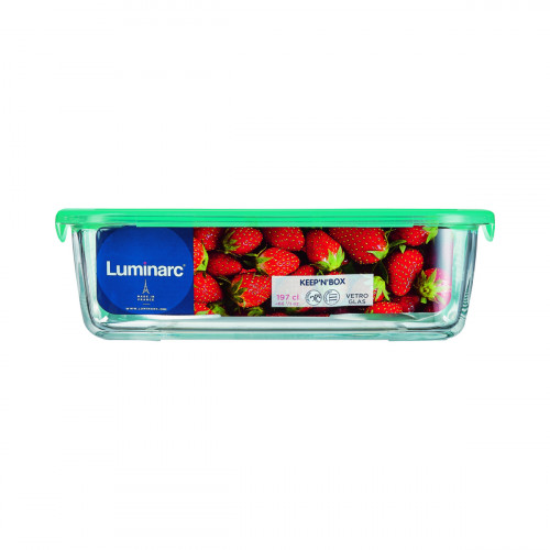 Boîte avec couvercle hermétique rectangulaire transparent verre trempé 17,9 cm Keep'n Box Luminarc