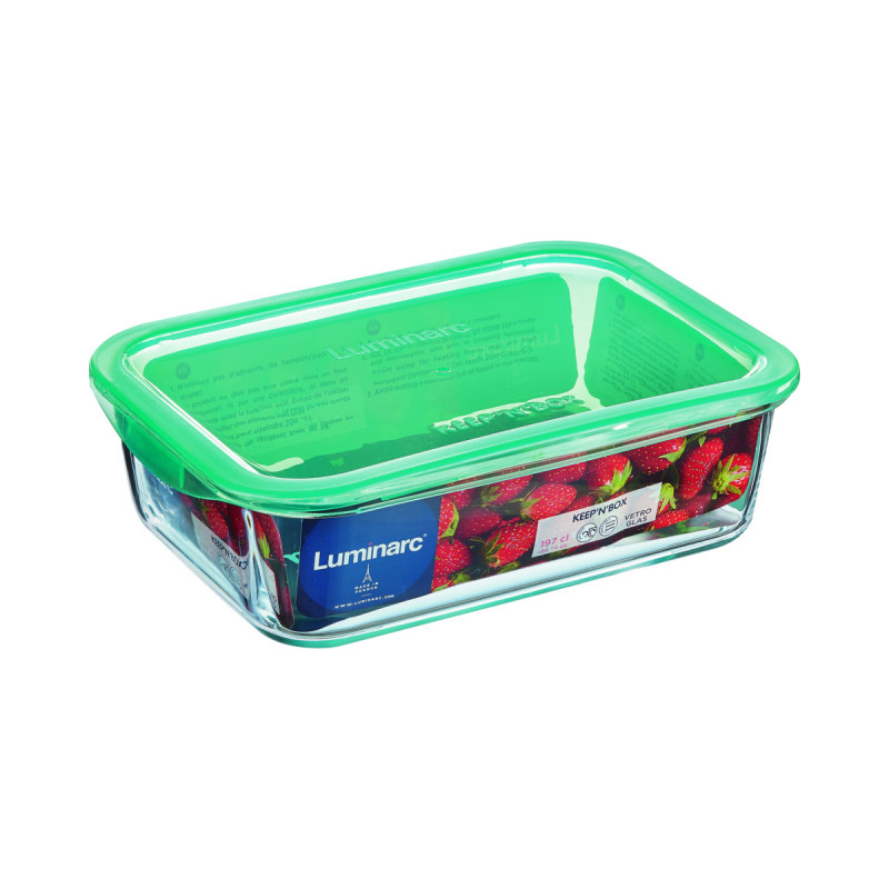 Boîte avec couvercle hermétique rectangulaire transparent verre trempé 17,9 cm Keep'n Box Luminarc