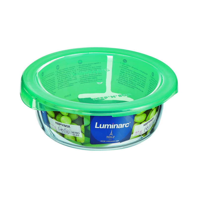 Boîte avec couvercle hermétique rond transparent verre trempé Ø 15,9 cm Keep'n Box Luminarc