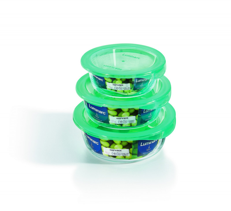 Boîte avec couvercle hermétique rond transparent verre trempé Ø 15,9 cm Keep'n Box Luminarc