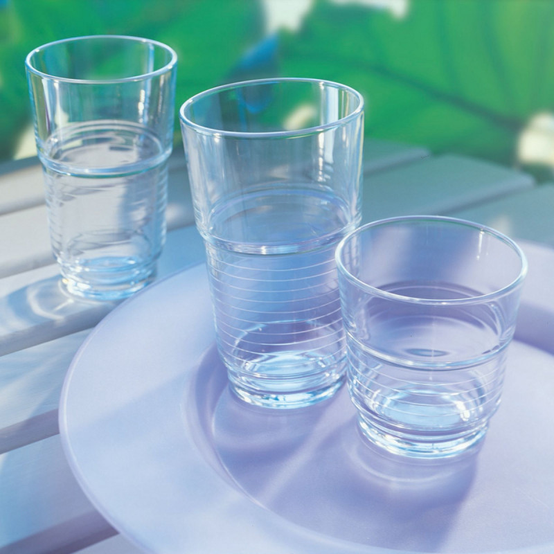 Gobelet forme basse verre trempé 20 cl Spirale Arcoroc