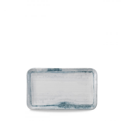 Assiette organique bleu porcelaine vitrifiée 27x16 cm Finca Limestone Dudson