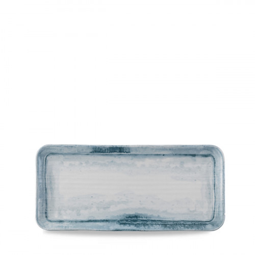 Assiette organique bleu porcelaine vitrifiée 35x16 cm Finca Limestone Dudson