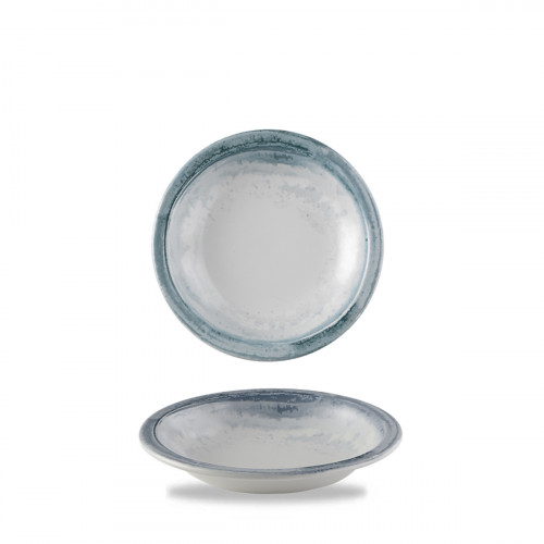 Assiette coupe creuse rond bleu porcelaine vitrifiée Ø 21 cm Finca Limestone Dudson