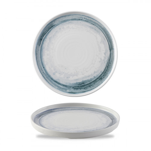 Assiette plate rond bleu porcelaine vitrifiée Ø 26 cm Finca Limestone Dudson