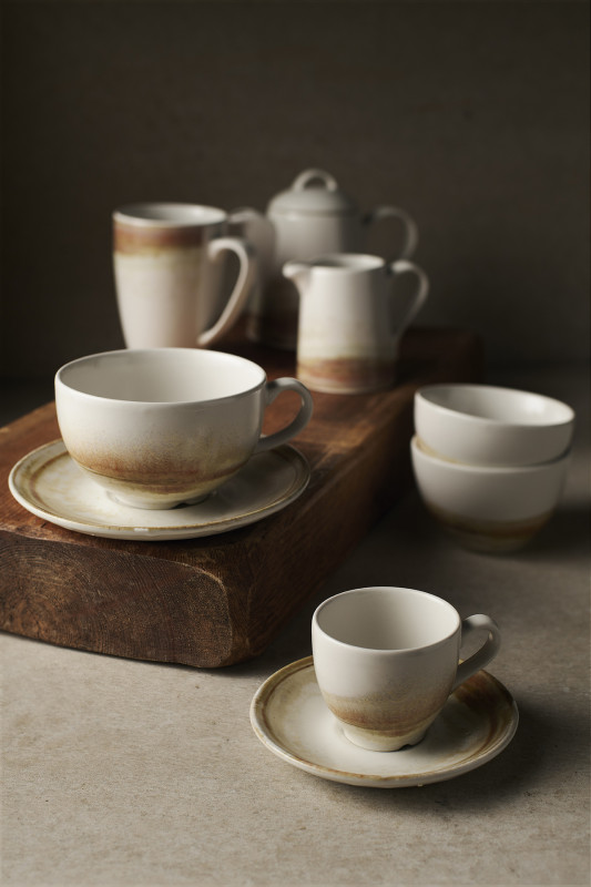 Tasse à café beige porcelaine vitrifiée 10 cl Ø 6,5 cm Finca Dudson