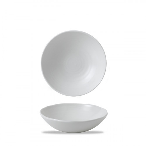 Assiette creuse organique blanc porcelaine vitrifiée Ø 14,2 cm White Dudson