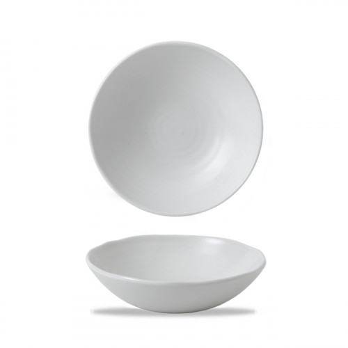 Assiette creuse organique blanc porcelaine vitrifiée Ø 21 cm White Dudson