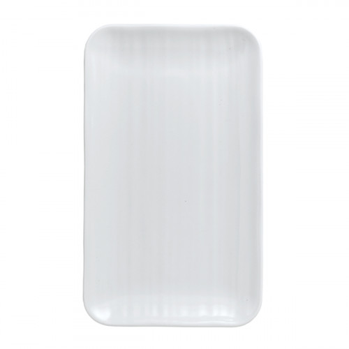 Assiette organique blanc porcelaine vitrifiée 27x16 cm White Dudson