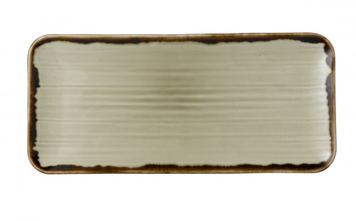 Assiette organique Linen porcelaine vitrifiée 27x16 cm Harvest Dudson