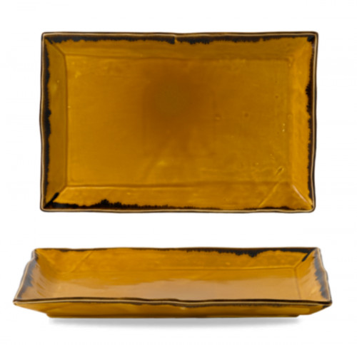 Assiette coupe plate rectangulaire Mustard porcelaine vitrifiée 34,5x23,3 cm Harvest Dudson