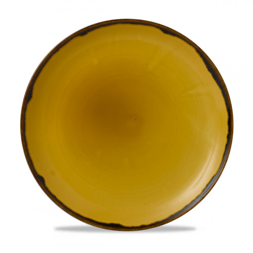 Assiette à pizza rond Mustard porcelaine vitrifiée Ø 32,4 cm Harvest Dudson