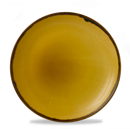 Assiette coupe plate rond Mustard porcelaine vitrifiée Ø 21,7 cm Harvest Dudson