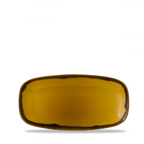 Assiette coupe plate rectangulaire Mustard porcelaine vitrifiée 29,8x15,3 cm Harvest Dudson