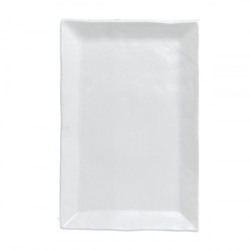 Assiette coupe plate rectangulaire blanc porcelaine vitrifiée 28,7x19 cm White Dudson