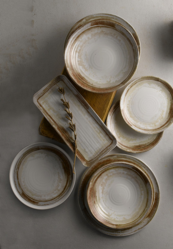 Assiette coupe plate rond beige porcelaine Ø 27 cm Finca Dudson