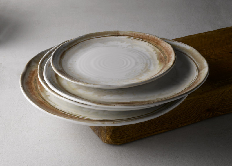 Assiette coupe plate rond beige porcelaine Ø 23 cm Finca Dudson