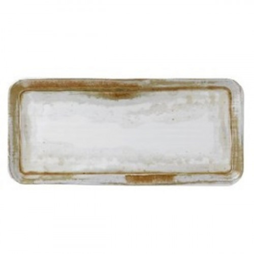 Assiette organique beige porcelaine vitrifiée 27x16 cm Finca Sanstone Dudson