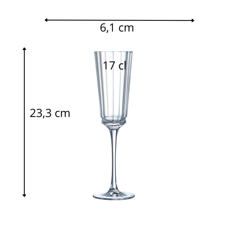 Flûte verre cristallin 17 cl Macassar Cristal D'arques