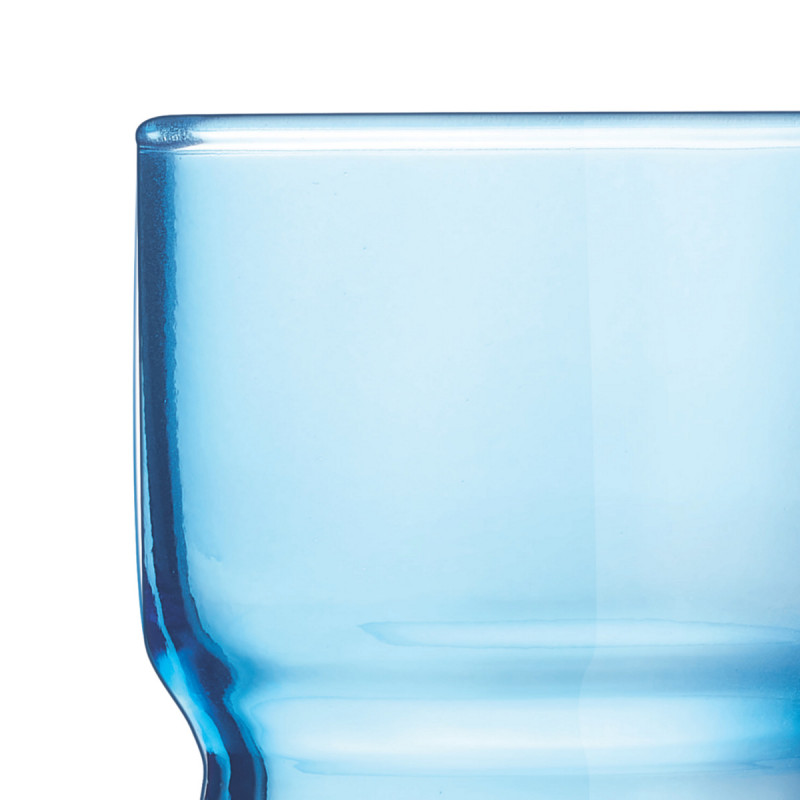 Gobelet forme basse bleu verre trempé 16 cl Log Brush Arcoroc