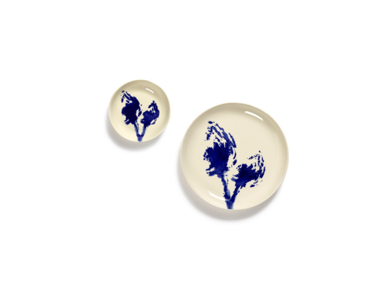 Assiette plate rond blanc artichaut bleu grès émaillé Ø 19 cm Feast By Ottolenghi Serax