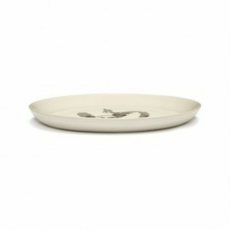 Assiette plate rond blanc poivron noir grès émaillé Ø 22,5 cm Feast By Ottolenghi Serax