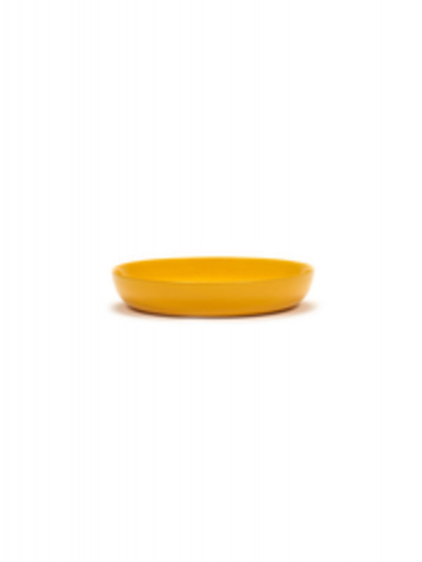 Assiette plate coupe rond sunny yellow - points noirs grès émaillé Ø 22 cm Feast By Ottolenghi Serax
