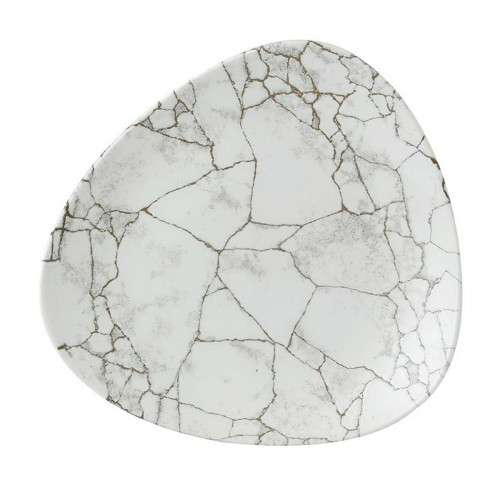 Assiette coupe plate triangulaire Agate grey porcelaine Ø 22,9 cm 22,9x22,9 cm Kintsugi Churchill