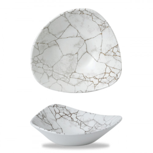 Bol triangulaire Agate grey porcelaine 25,3 cm Ø 25,3 cm Kintsugi Churchill