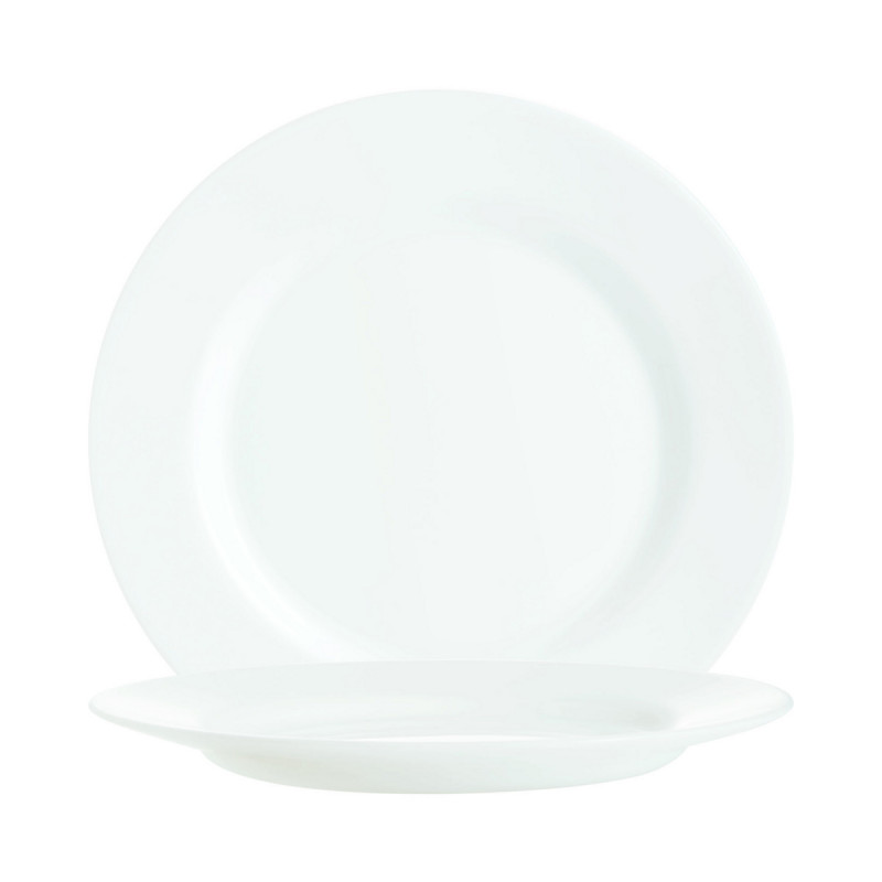Assiette plate rond blanc verre opal Ø 22,5 cm Nova Aquitania Arcoroc
