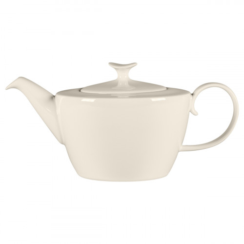 Théière & couvercle ovale blanc porcelaine bone china 120 cl Ø 16 cm Bravura Rak