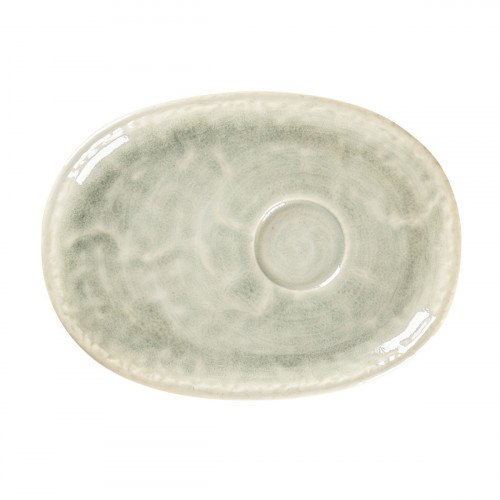 Sous-tasse à expresso ovale céladon porcelaine vitrifiée 15 cm Krush Rak