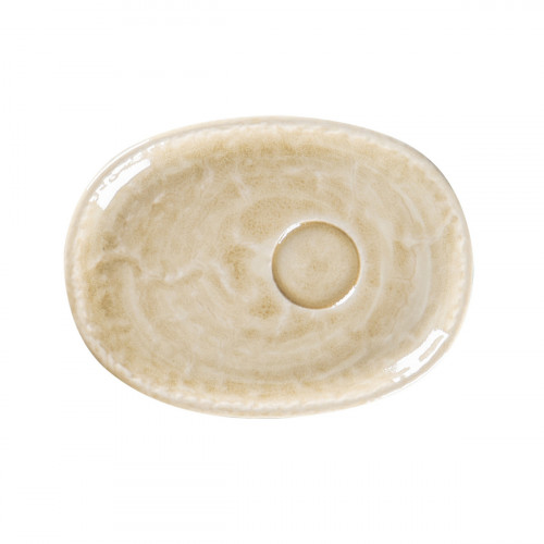 Sous-tasse à expresso ovale vanilla porcelaine vitrifiée 15 cm Krush Rak
