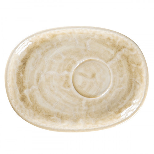 Sous tasse à déjeuner ovale vanilla porcelaine vitrifiée 19 cm Krush Rak