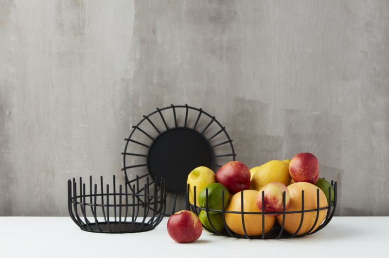 Corbeille à fruit acier noir 200x200x100 mm