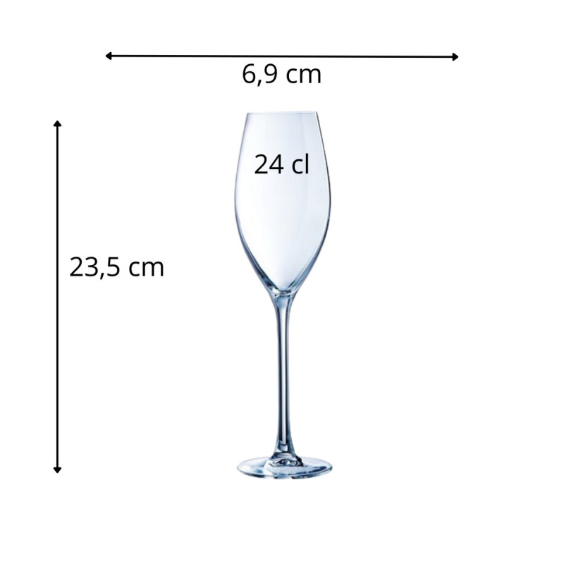 Flûte verre cristallin 24 cl Wine Emotion Cristal D'arques