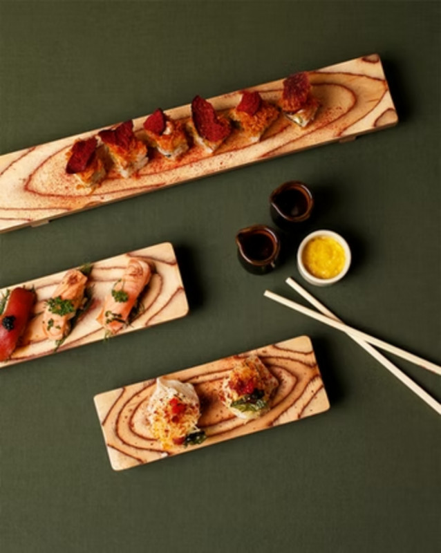 Planche à sushis rectangulaire brun bouleau 27 cm De La Roca
