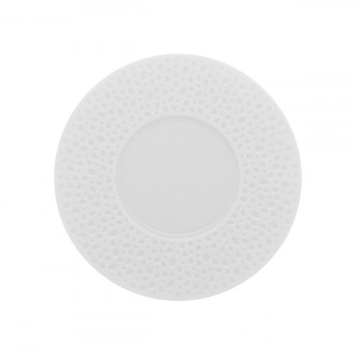 Sous tasse à thé rond blanc porcelaine Ø 15,8 cm L' Perles De Rosee Blanches Degrenne