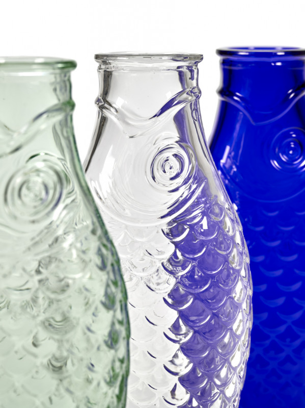 Bouteille irrégulier vert verre 1 L Fish&fish Serax