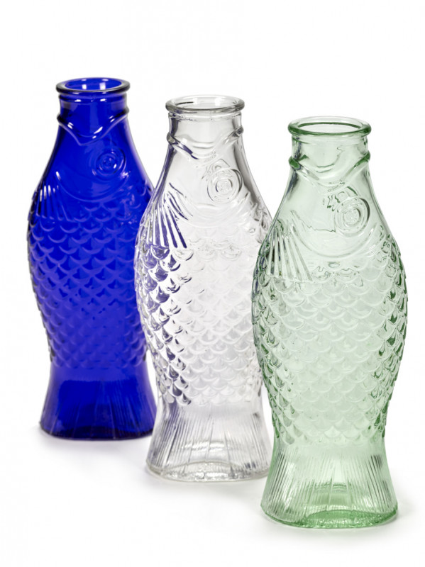 Bouteille irrégulier vert verre 1 L Fish&fish Serax