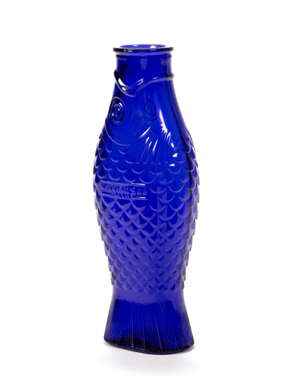Bouteille irrégulier bleu verre 1 L Fish&fish Serax