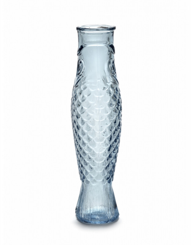 Bouteille irrégulier bleu verre 1 L Fish&fish Serax