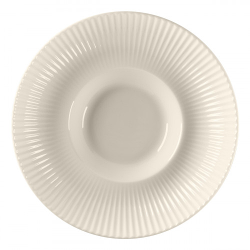Assiette creuse gourmet rond blanc porcelaine bone china Ø 26,2 cm Spectra Rak