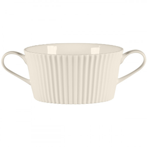 Tasse à bouillon avec 2 anses rond blanc porcelaine bone china 36,9 cl Ø 31,8 cm Spectra Rak