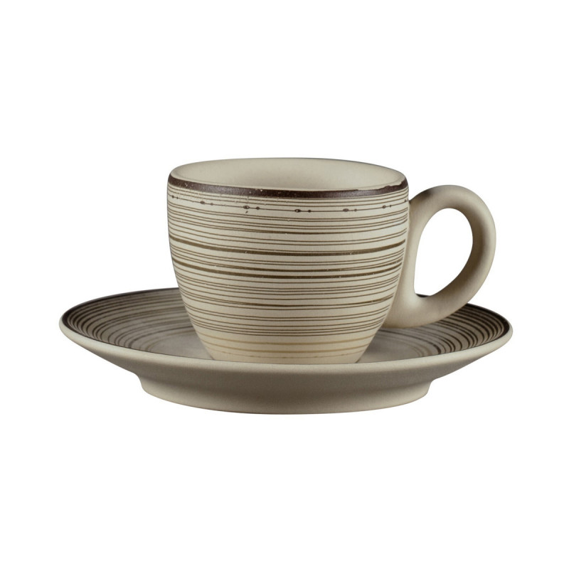 Tasse à espresso rond Argila Décor Larissa porcelaine 8 cl Ø 6,5 cm Earth Rak