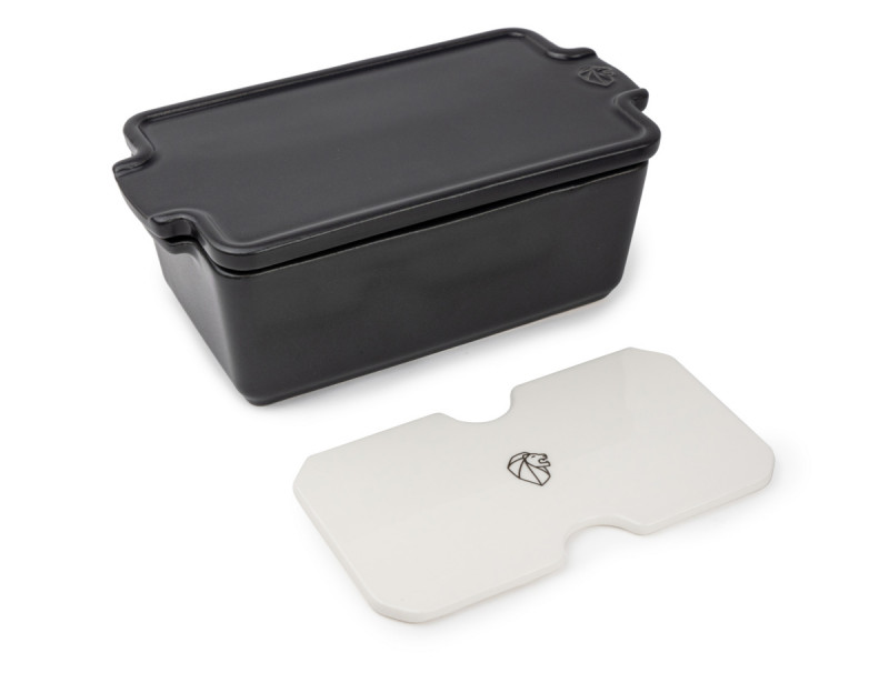 Plat à four rectangulaire noir porcelaine Ø 23,8 cm 12,4 cm Appolia Peugeot Saveurs